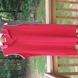 Vintage Marsh Landing Red Collared Polo Shirt Mini Dress Sz M